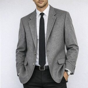 Jeremy Peters Mens‎ Gray Camel Hair Blend Blazer Sport Coat Made in USA Vintage